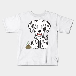 Funny dalmatian smells poo poo Kids T-Shirt